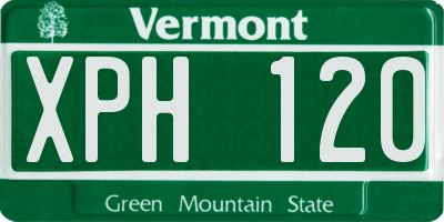 VT license plate XPH120