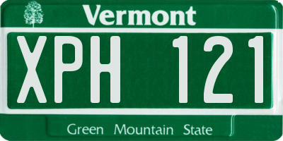 VT license plate XPH121