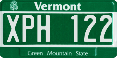 VT license plate XPH122