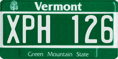VT license plate XPH126