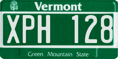VT license plate XPH128
