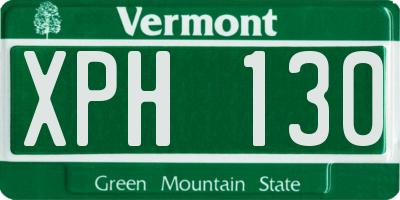 VT license plate XPH130