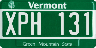 VT license plate XPH131