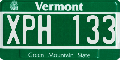 VT license plate XPH133