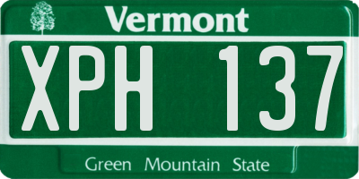 VT license plate XPH137