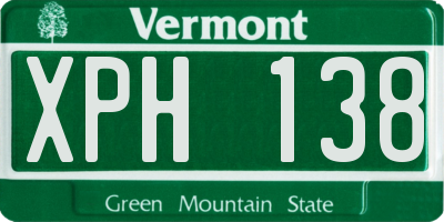 VT license plate XPH138