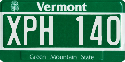 VT license plate XPH140