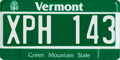 VT license plate XPH143