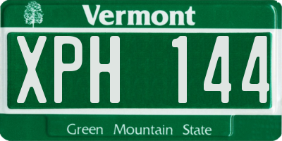 VT license plate XPH144