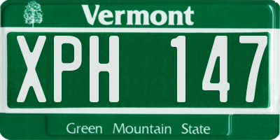VT license plate XPH147