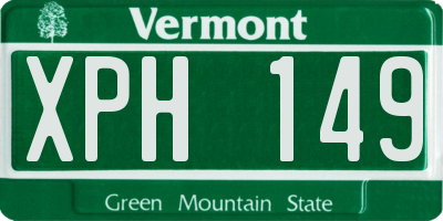 VT license plate XPH149