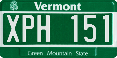 VT license plate XPH151