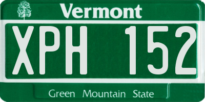 VT license plate XPH152