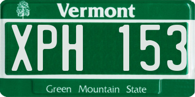 VT license plate XPH153