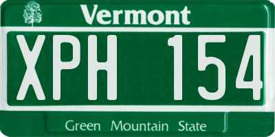 VT license plate XPH154