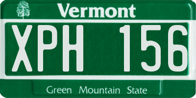 VT license plate XPH156