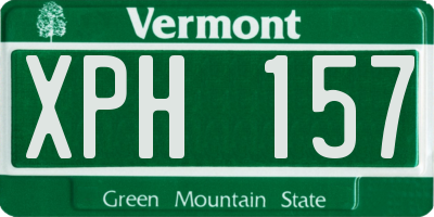 VT license plate XPH157