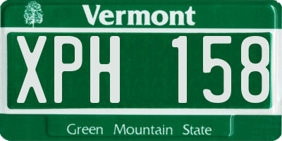VT license plate XPH158