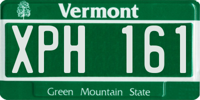 VT license plate XPH161