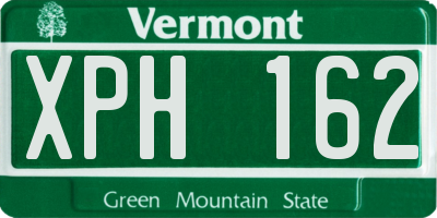 VT license plate XPH162