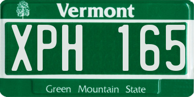 VT license plate XPH165