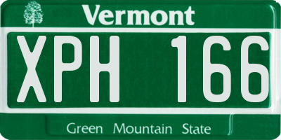 VT license plate XPH166