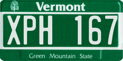 VT license plate XPH167