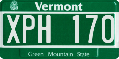 VT license plate XPH170