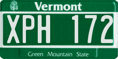 VT license plate XPH172