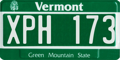 VT license plate XPH173