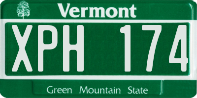 VT license plate XPH174