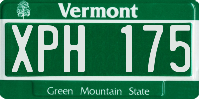 VT license plate XPH175