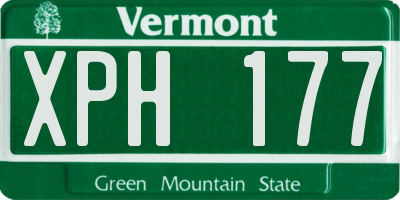 VT license plate XPH177