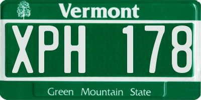VT license plate XPH178