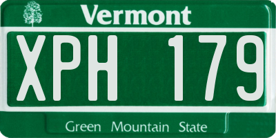 VT license plate XPH179