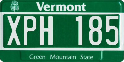 VT license plate XPH185
