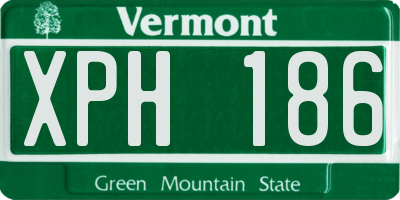 VT license plate XPH186