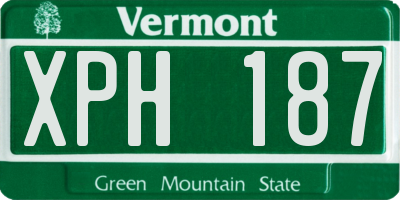VT license plate XPH187