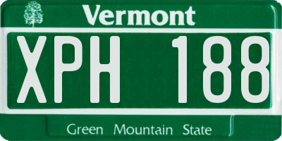 VT license plate XPH188