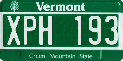 VT license plate XPH193