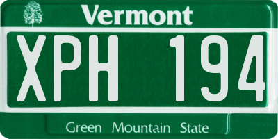 VT license plate XPH194