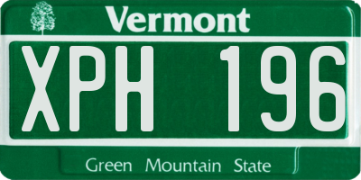 VT license plate XPH196