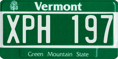 VT license plate XPH197