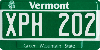 VT license plate XPH202