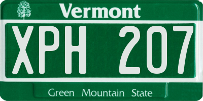 VT license plate XPH207