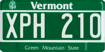 VT license plate XPH210