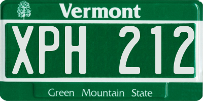VT license plate XPH212