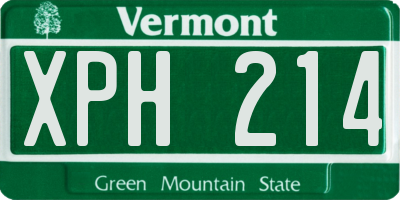 VT license plate XPH214