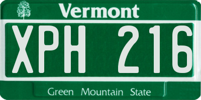 VT license plate XPH216