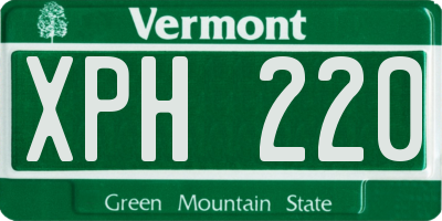 VT license plate XPH220